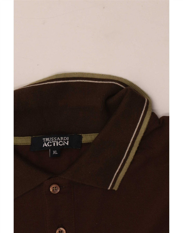 Męska koszulka polo Trussardi XL w brązowe paski