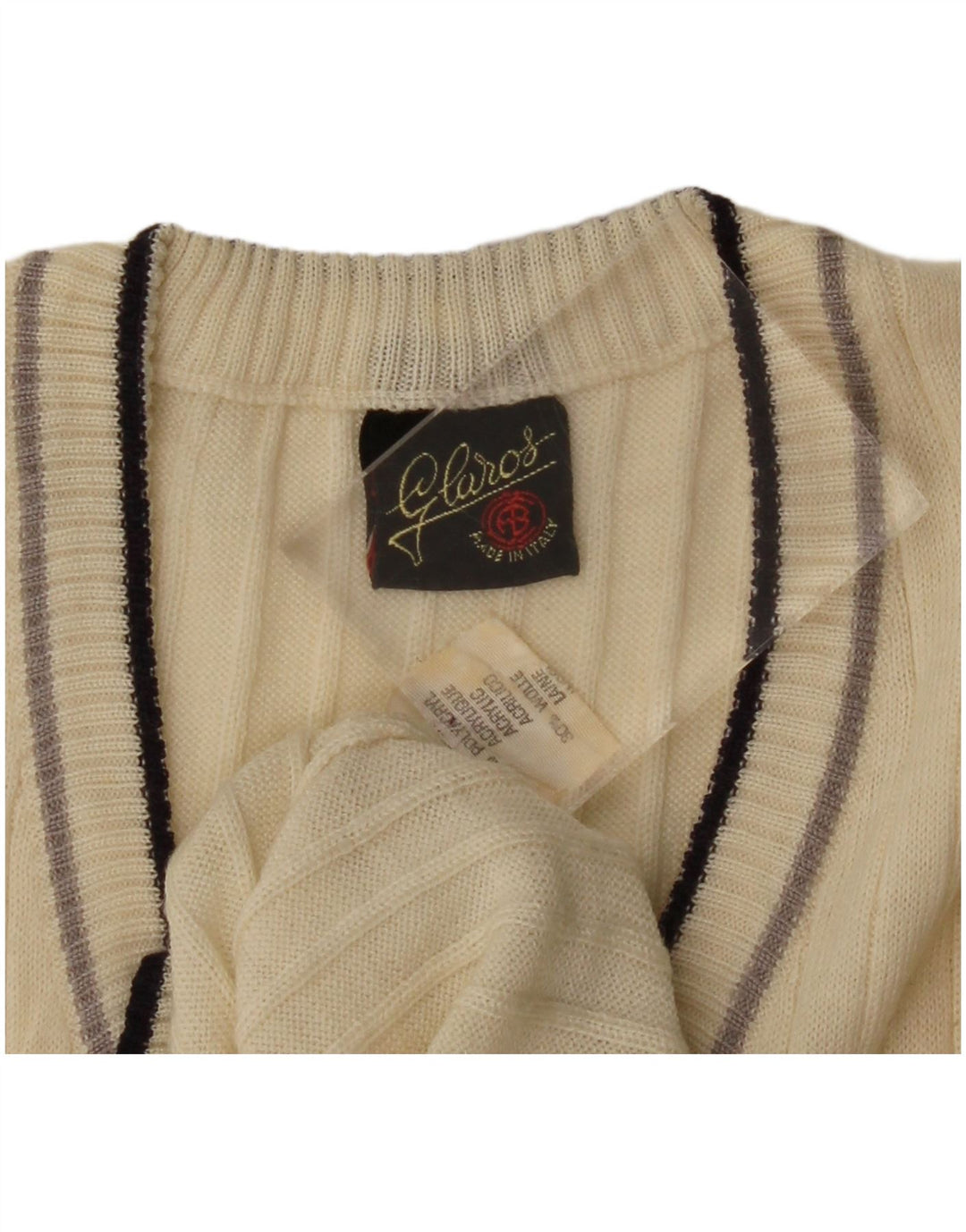 Tank top męski w stylu vintage IT 52, duży, beżowy, poliakryl