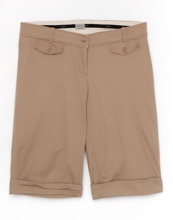 Damskie spodenki codzienne Oasis UK 14 duże W34 beżowa bawełna