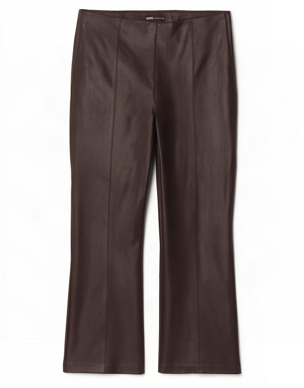 Damskie spodnie Zara Bootcut ze sztucznej skóry XL W32 L27 Czarny poliuretan