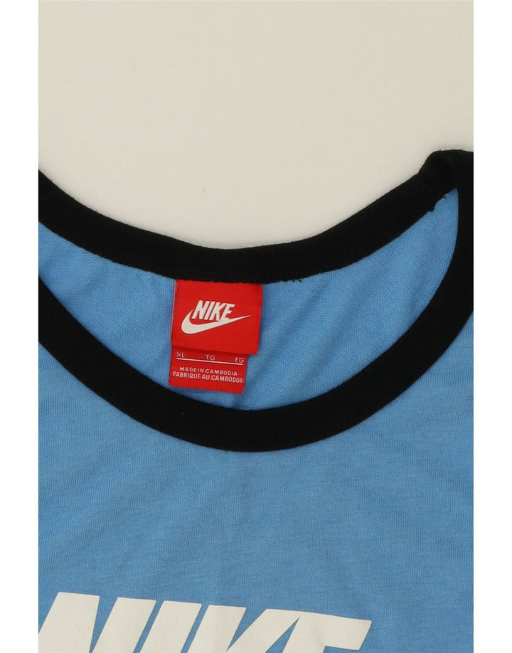 NIKE Womens Big & Tall Graphic Vest Top UK 18 XL Blue Polyester Vintage Nike and Second-Hand Nike from Messina Hembry 