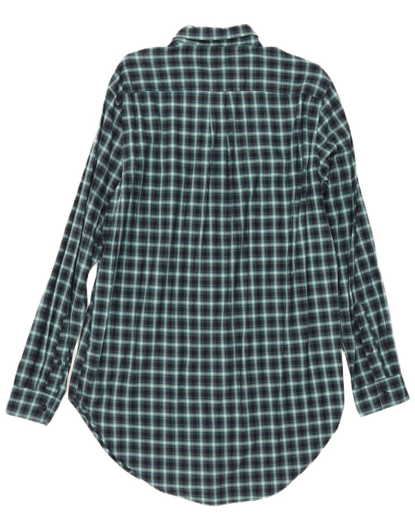 Męska wysoka koszula flanelowa Benetton, duża, granatowa kratka