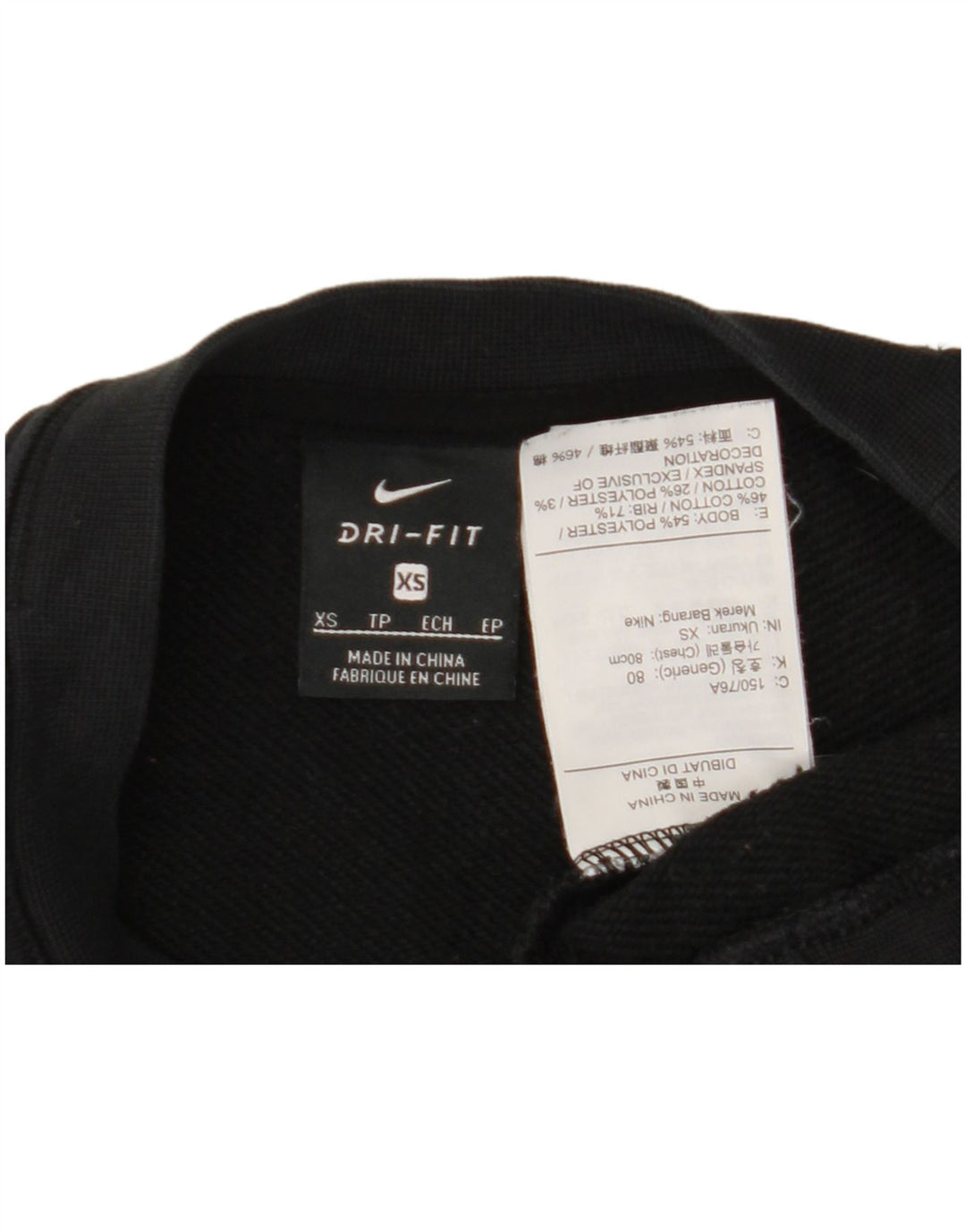 Damska bluza dresowa Nike Dri Fit Crop UK 6 XS, czarny poliester