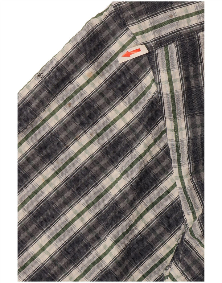 Męska koszula z krótkim rękawem Tommy Hilfiger XL w szarą kratkę