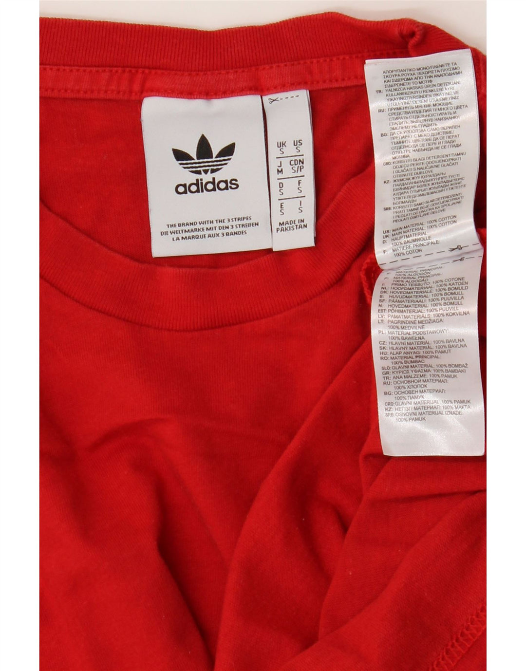Adidas Męska Koszulka Top Mała Czerwona Bawełna