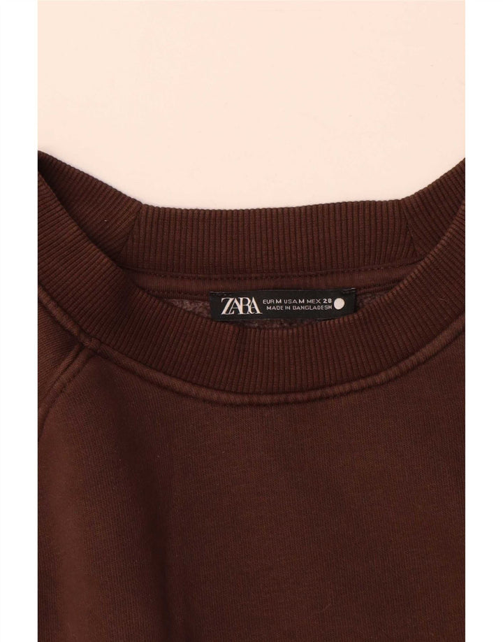 Damski sweter Zara UK 14 Średni brązowy bawełniany