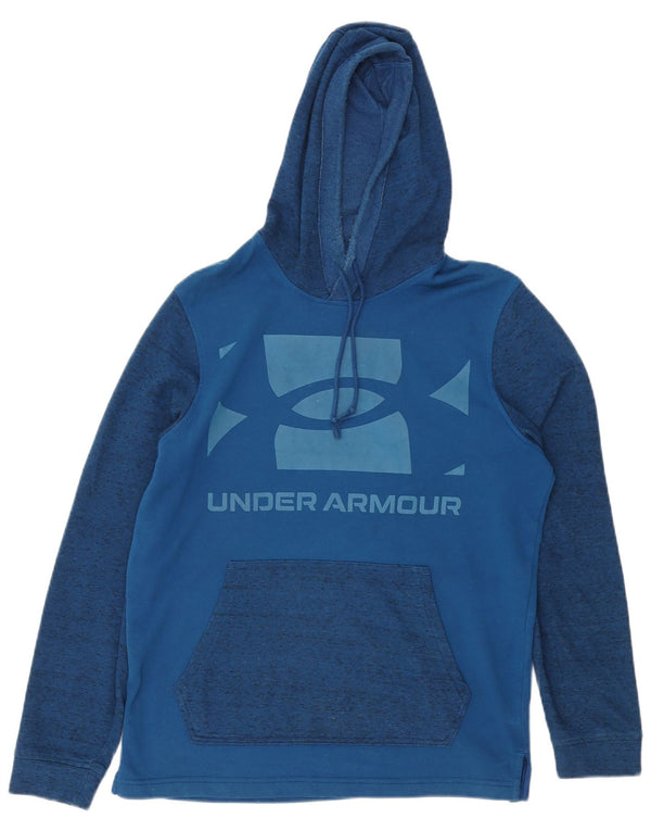 Męski sweter z kapturem i grafiką UNDER ARMOUR Cold Gear, w kolorze średnioniebieskim, nakrapiany