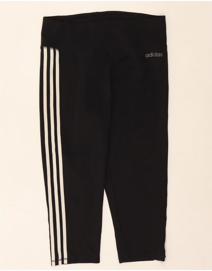 ADIDAS Womens Climalite Capri Leggings UK 16/18 Large  Black Polyester Vintage Adidas and Second-Hand Adidas from Messina Hembry 