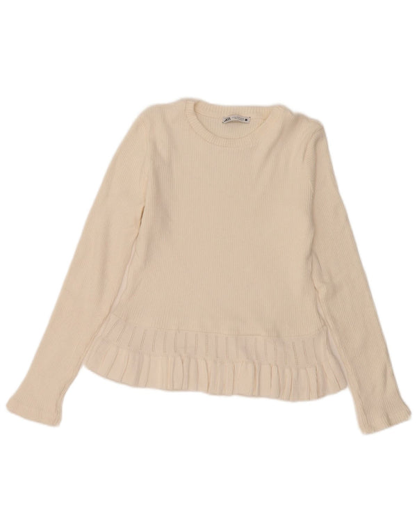 Damska bluza z długim rękawem Zara UK 12 Medium Off White