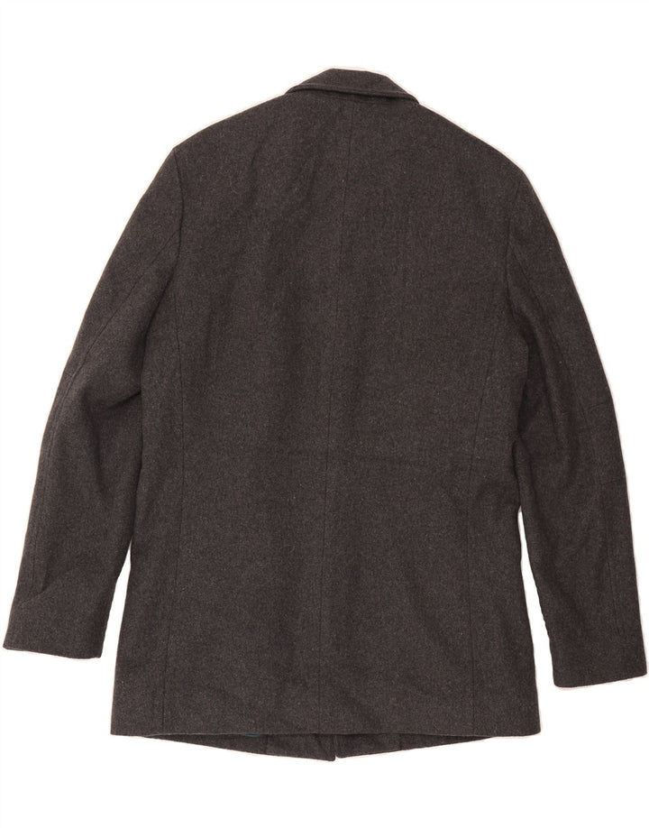 MARKS & SPENCER Mens Overcoat UK 38 Medium Grey Vintage Marks & Spencer and Second-Hand Marks & Spencer from Messina Hembry 