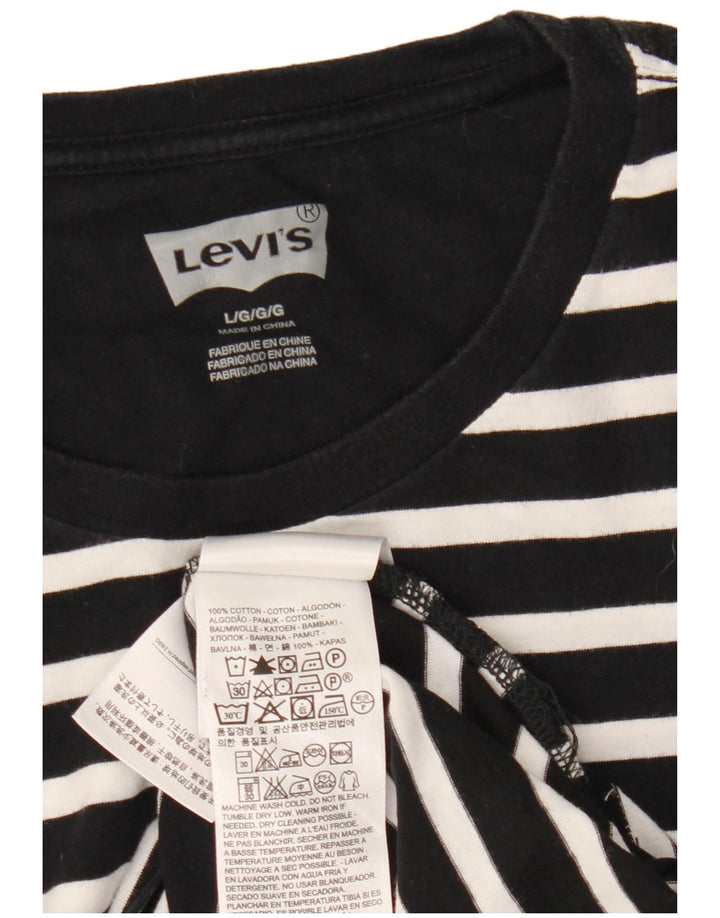 Męski t-shirt Levi's Top, duży, czarny, bawełniany w paski