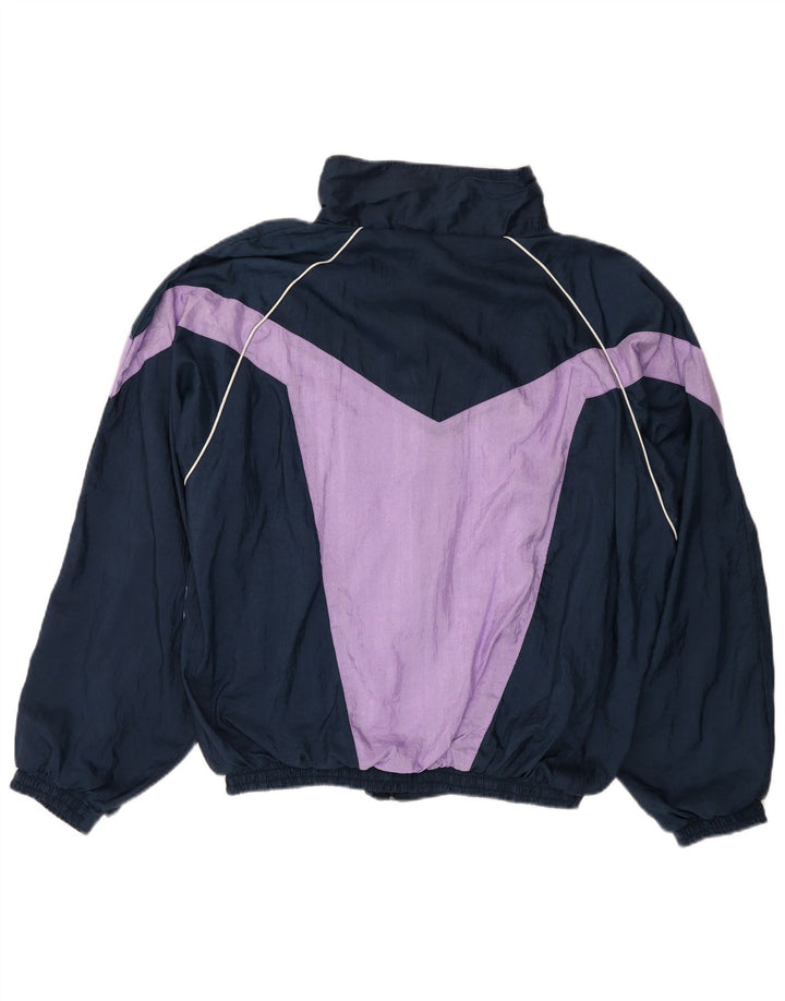 Męska kurtka dresowa VINTAGE XL, granatowa, z poliestru w blokach kolorów