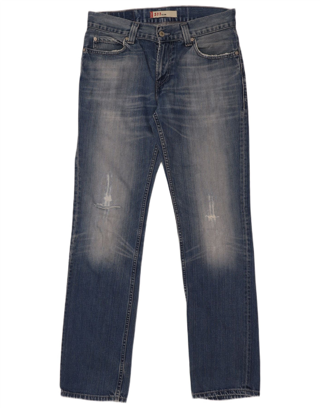 Męskie jeansy Levi's 511 w trudnej sytuacji W33 L34 Niebieska bawełna