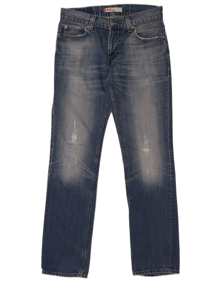 Męskie jeansy Levi's 511 w trudnej sytuacji W33 L34 Niebieska bawełna
