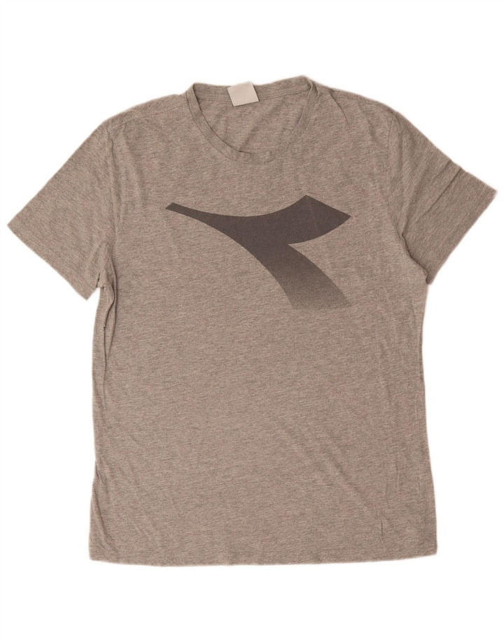 Męski T-shirt z grafiką Diadora, duży, szary