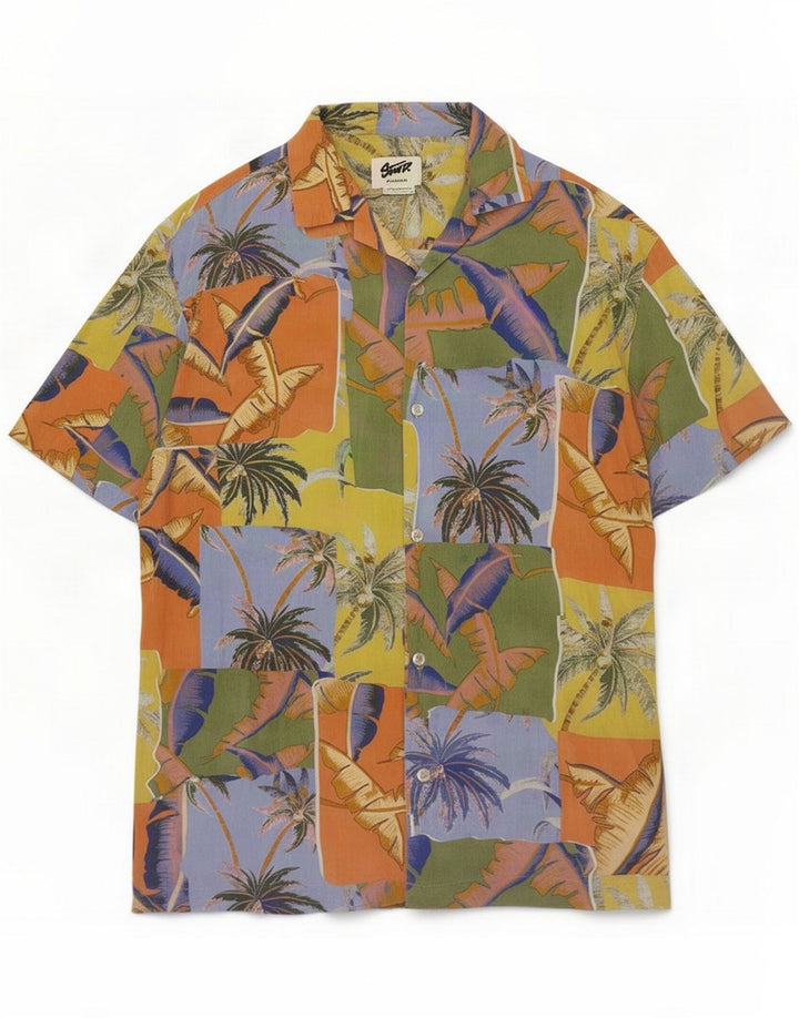 Pull & Bear Mens STWD Short Sleeve Shirt Large Multicoloured Floral