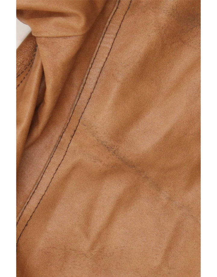 Vintage damska kurtka skórzana UK 18 XL beżowa