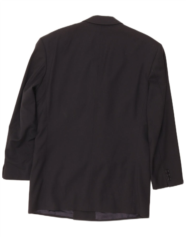 Męska marynarka dwurzędowa Hugo Boss UK 40, duża czarna wełna