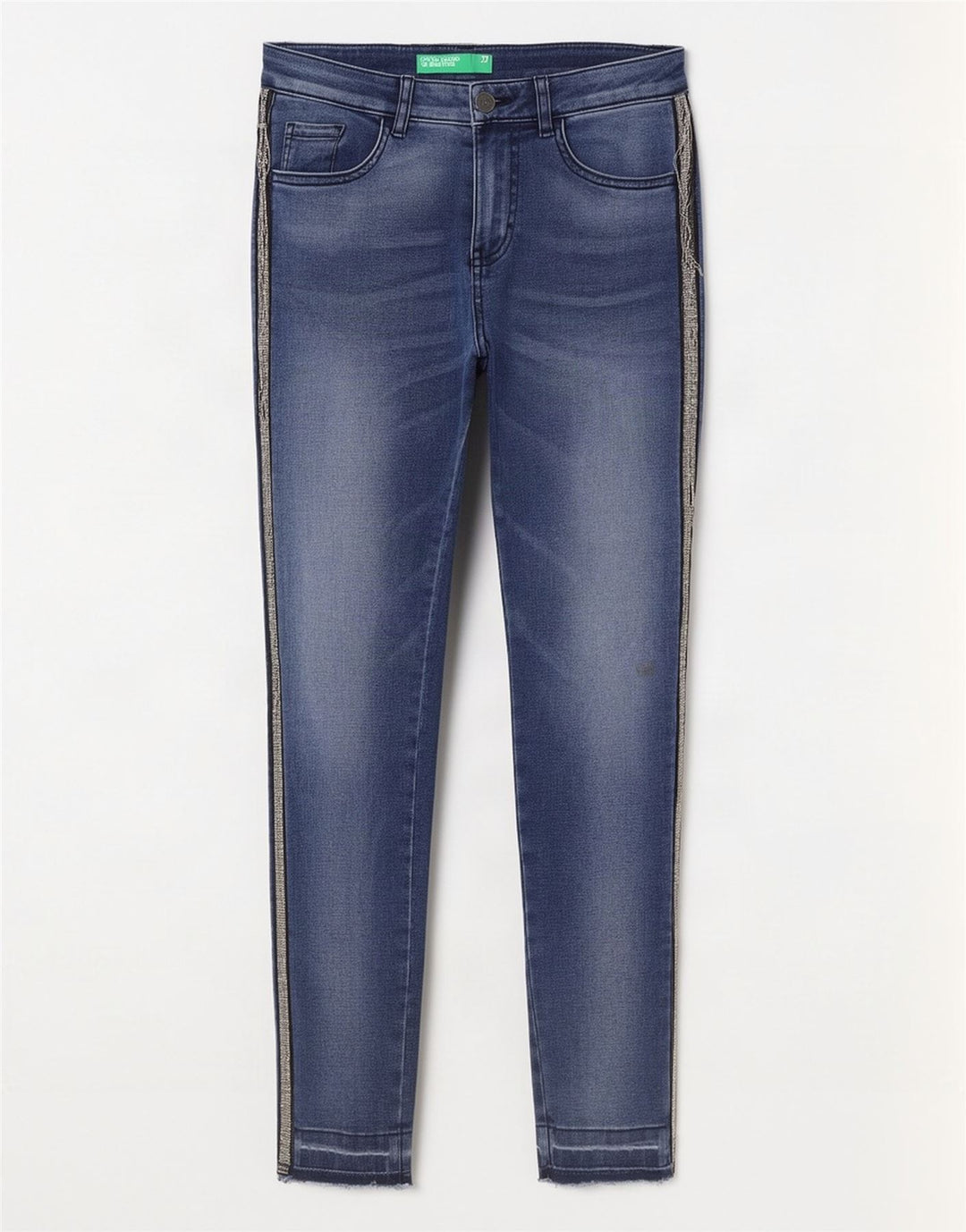 Damskie jeansy obcisłe Benetton W27 L27 niebieskie