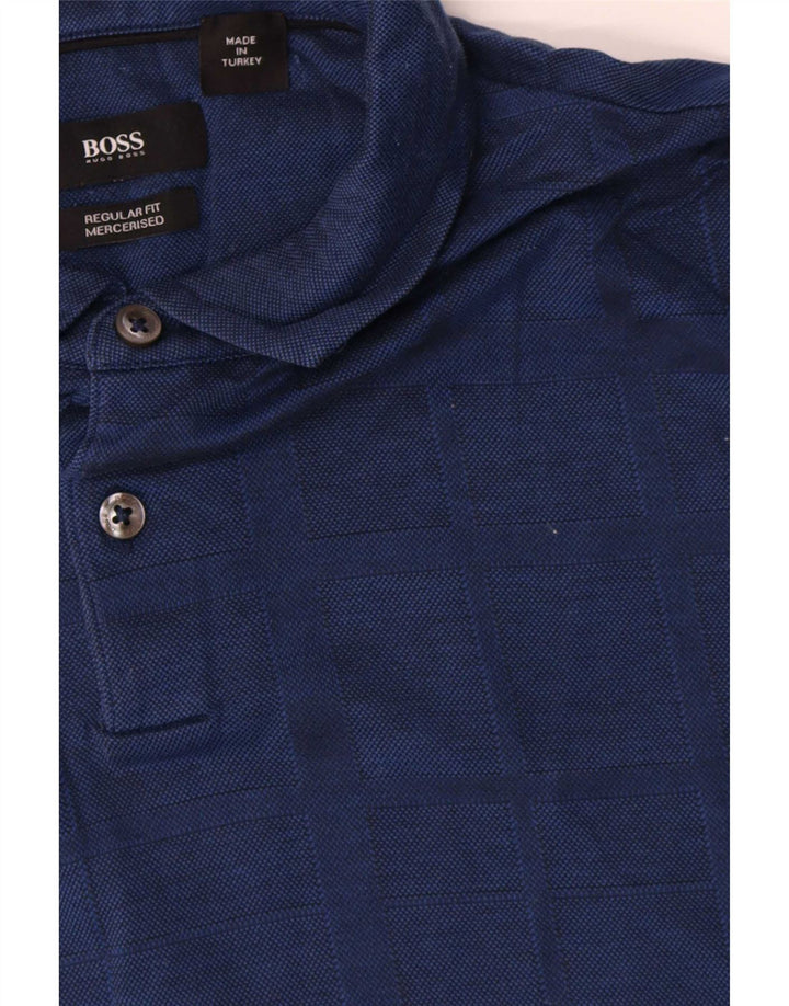 Męska koszulka polo Hugo Boss o regularnym kroju, średnia, granatowa, bawełniana