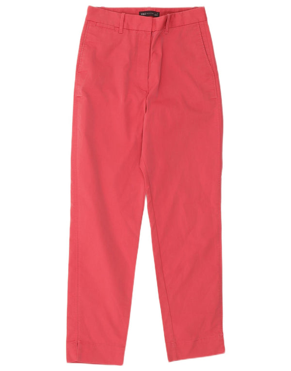 Marks & Spencer Damskie spodnie chino z wysokim stanem UK 8 Small W26 L27 Różowe