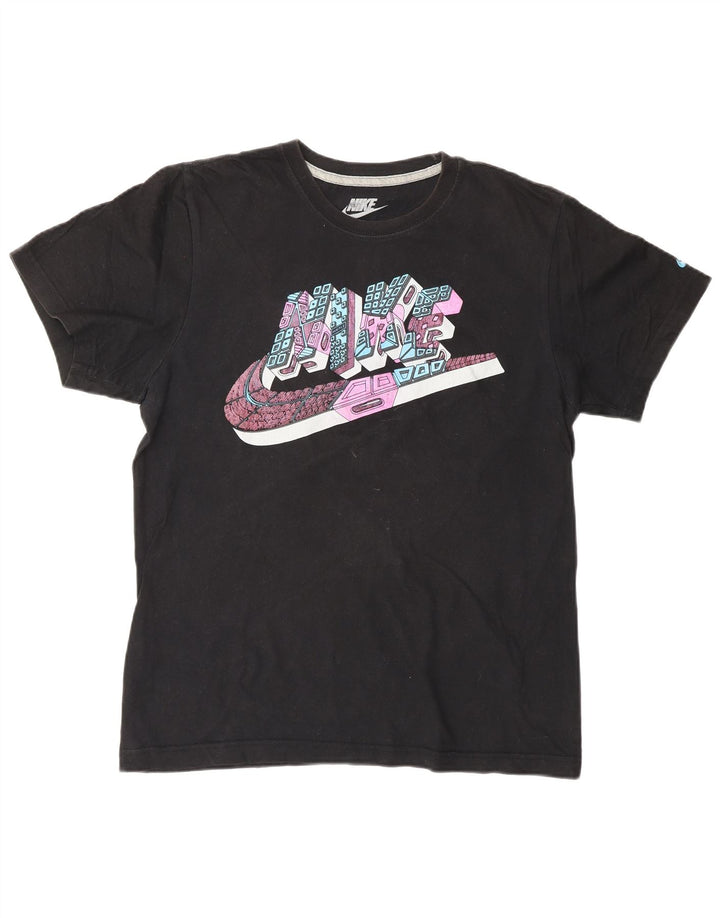 Męski T-shirt NIKE o regularnym kroju z grafiką, mały, czarny