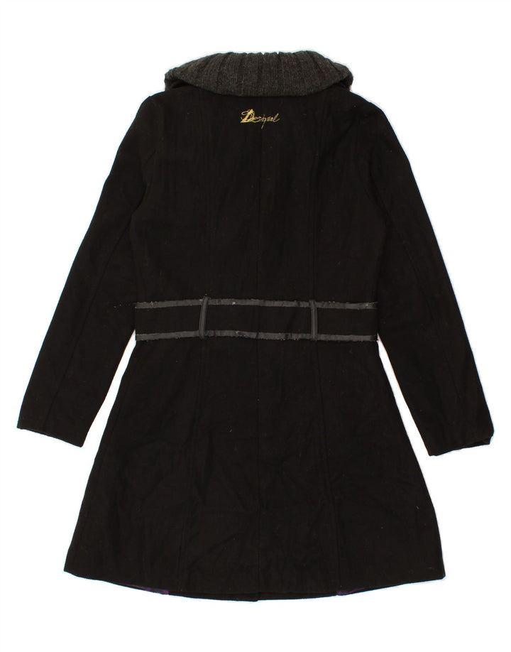 DESIGUAL Womens Overcoat EU 40 Medium Black Polyester Vintage Desigual and Second-Hand Desigual from Messina Hembry 