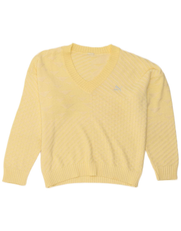 Damski sweter Puma z dekoltem w kształcie litery V, UK 18 XL, żółty