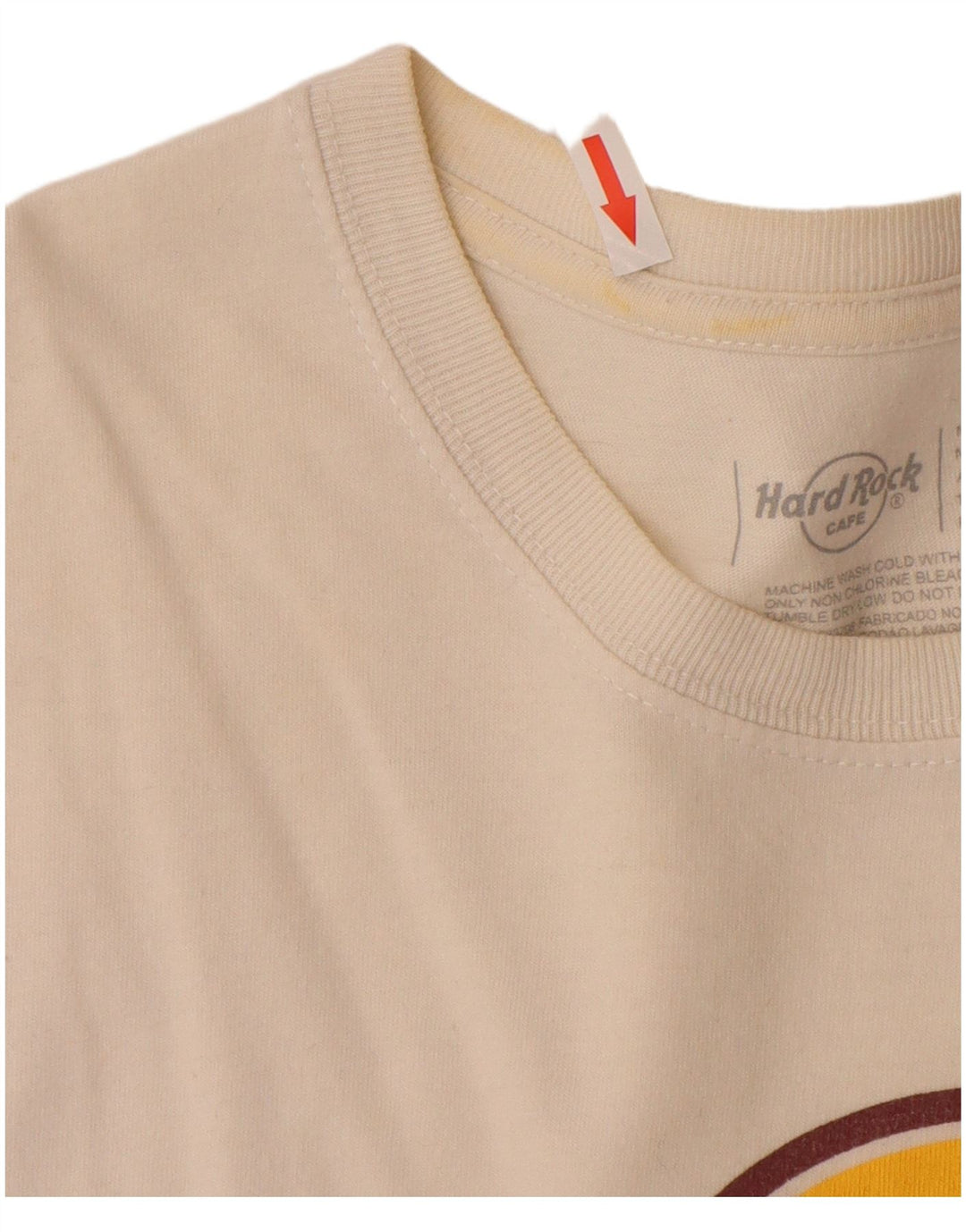 Męska koszulka z grafiką Hard Rock Cafe Lisboa, średnia, biała, bawełniana