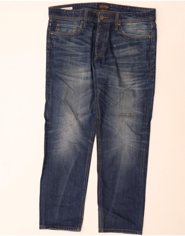 Męskie jeansy Jack & Jones Mike Straight W34 L30 Niebieskie bawełniane