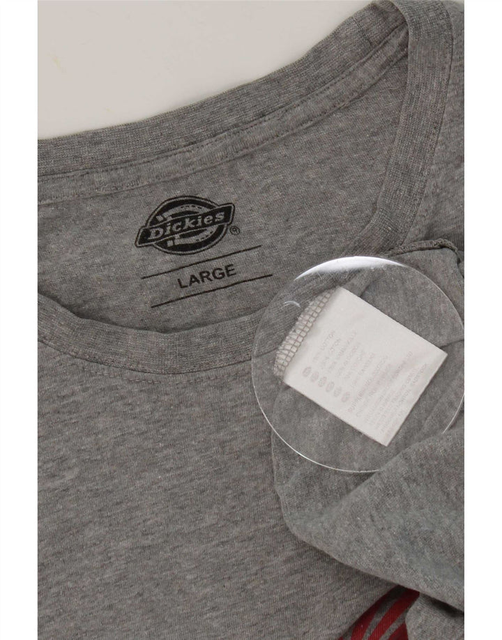 Męski T-shirt Dickies z grafiką, duży, szary, bawełniany