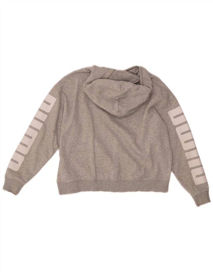 Damski sweter z kapturem PUMA, duży, graficzny, UK 16, duży, szary, bawełniany