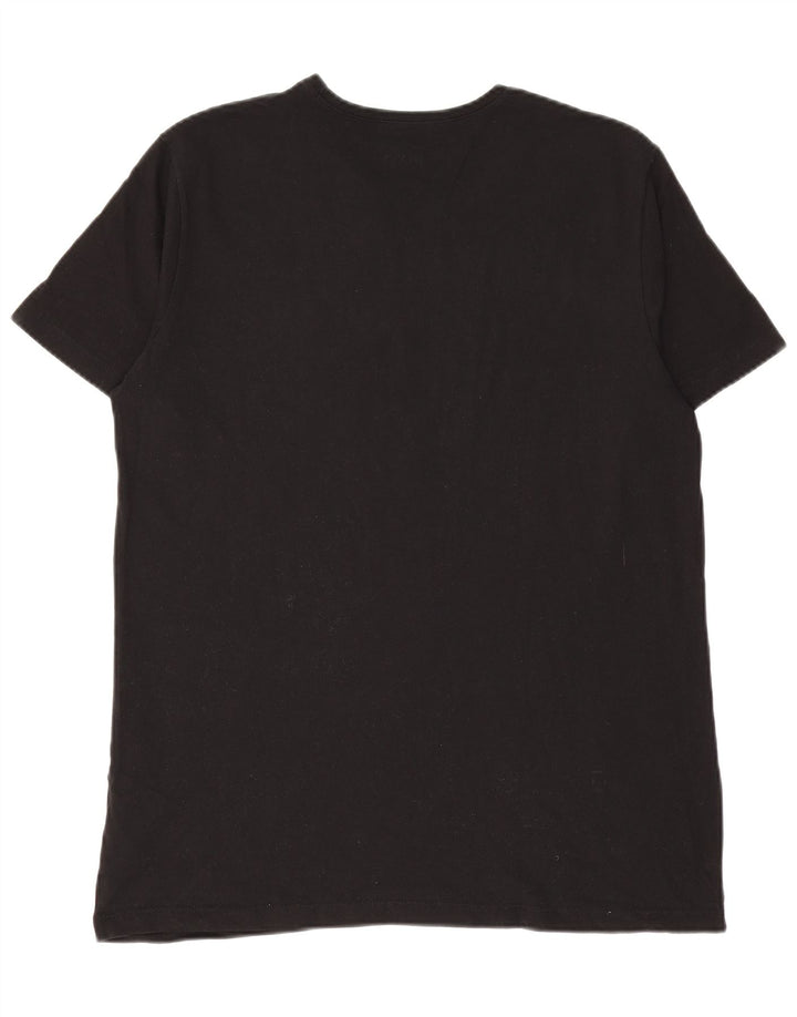 T-shirt męski HUGO BOSS Top, średni czarny, bawełniany