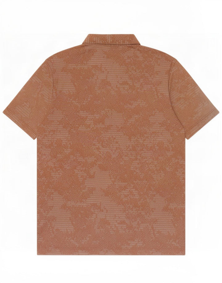 Męska koszulka polo Adidas, duża, brązowa, geometryczna, z poliestru