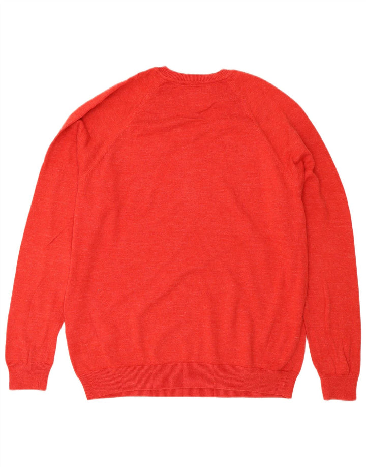 Męski sweter Superdry z dekoltem w kształcie litery V, XL, czerwony, bawełniany