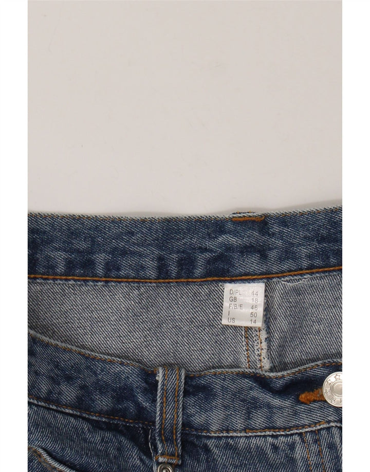 Damska spódnica jeansowa z wysokim stanem VINTAGE UK 18 XL W32 niebieska