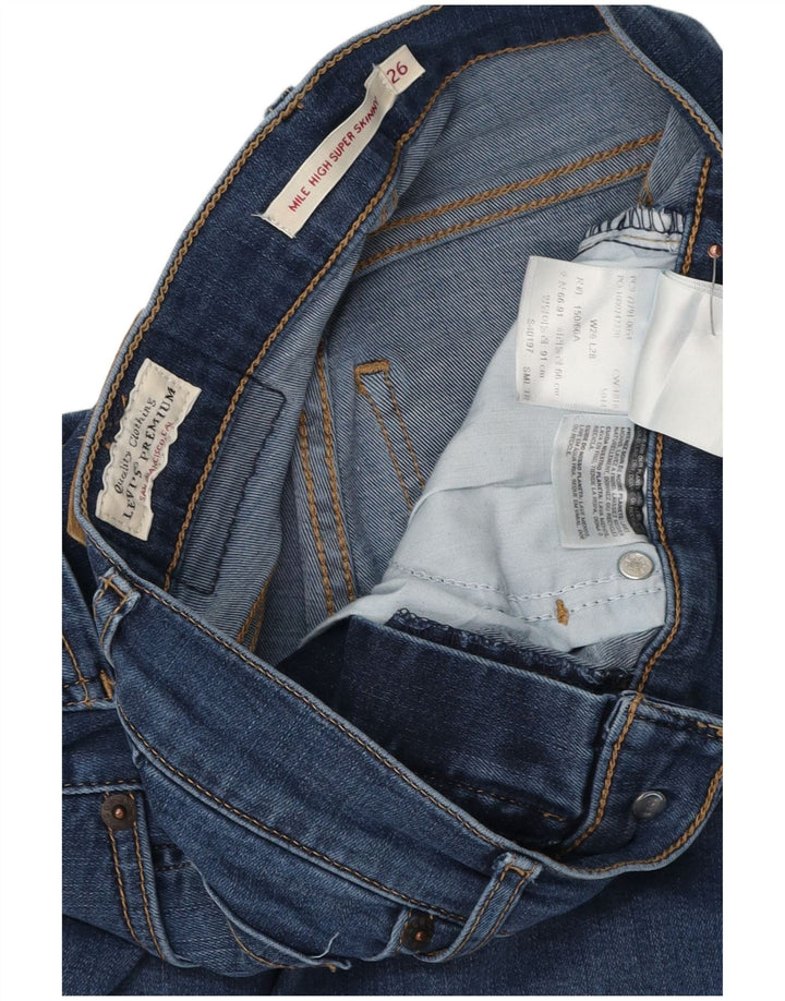 Damskie jeansy LEVI'S Mile High Super Skinny W26 L28 Niebieskie bawełniane