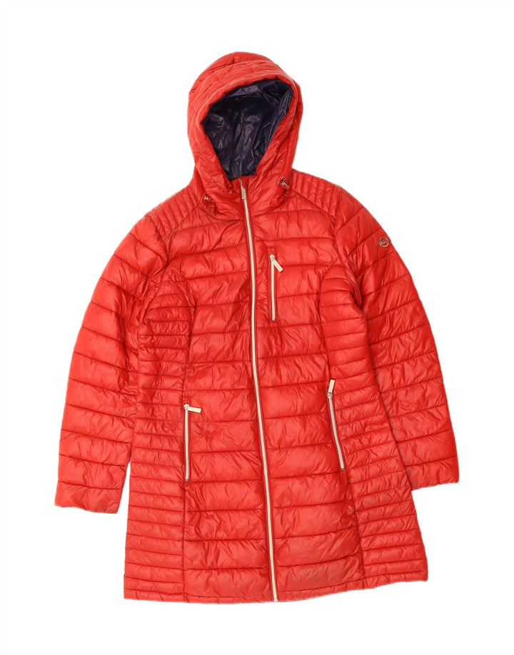 MICHAEL KORS Womens Hooded Padded Coat UK 16 Large Red Nylon Vintage Michael Kors and Second-Hand Michael Kors from Messina Hembry 