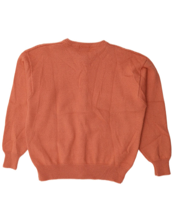 Vintage damski sweter rozpinany IT 44 średni różowy kwiatowy akryl
