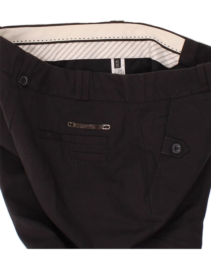 MASSIMO DUTTI Womens Slim Suit Trousers W30 L31 Black Cotton Vintage Massimo Dutti and Second-Hand Massimo Dutti from Messina Hembry 