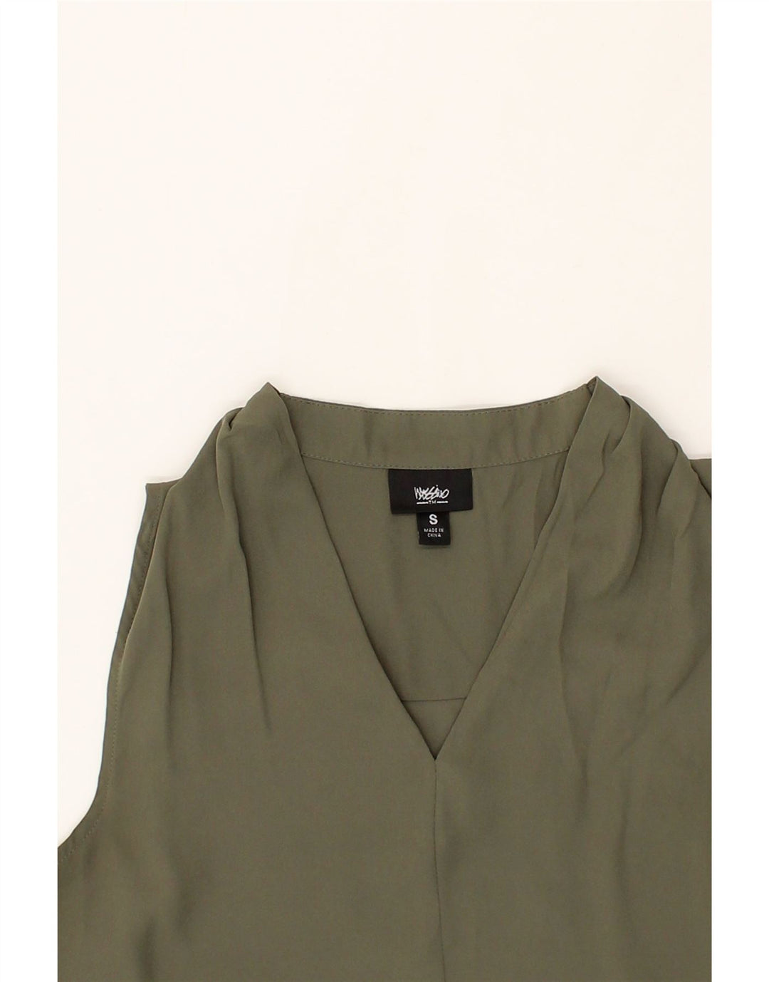 MOSSIMO Womens Sleeveless Blouse Top UK 10 Small Khaki Viscose Vintage Mossimo and Second-Hand Mossimo from Messina Hembry 