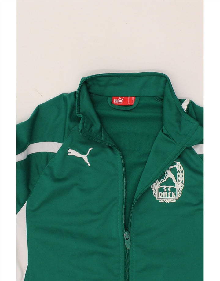 PUMA Boys Graphic Tracksuit Top Jacket 11-12 Years Green Colourblock Vintage Puma and Second-Hand Puma from Messina Hembry 