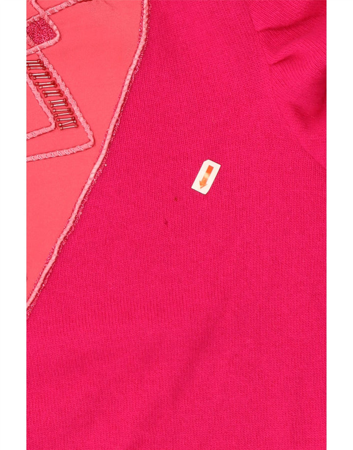 Damski sweter VINTAGE z dekoltem w kształcie litery V IT 50 XL Różowa wełna