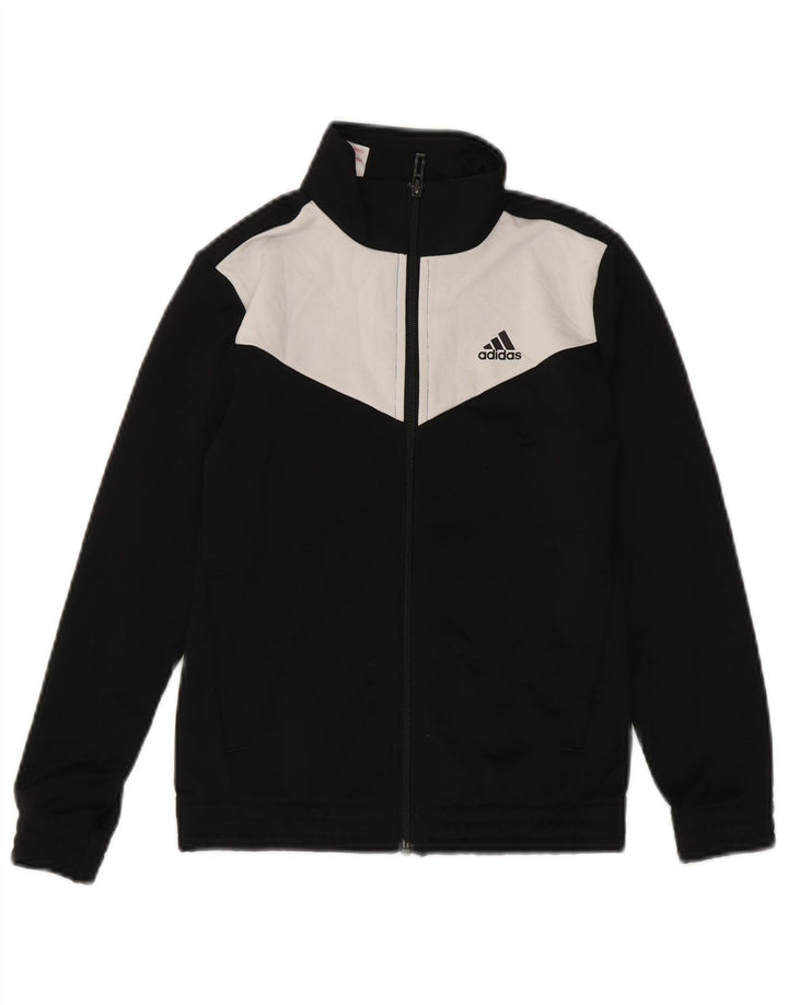 Chłopięca kurtka dresowa Adidas 8-9 lat Czarny poliester z blokami kolorów