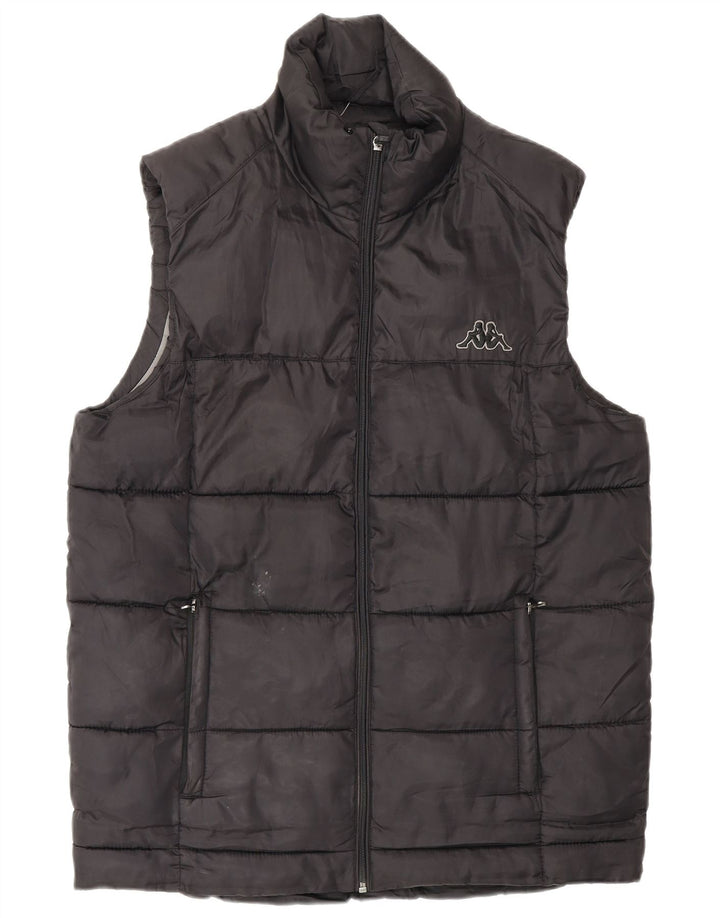 KAPPA Mens Padded Gilet UK 38 Medium Black Polyester