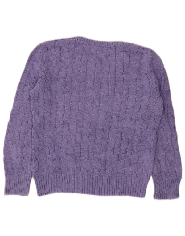 Sweter dziewczęcy Polo Ralph Lauren z dekoltem w łódkę 7-8 lat, mały, fioletowy