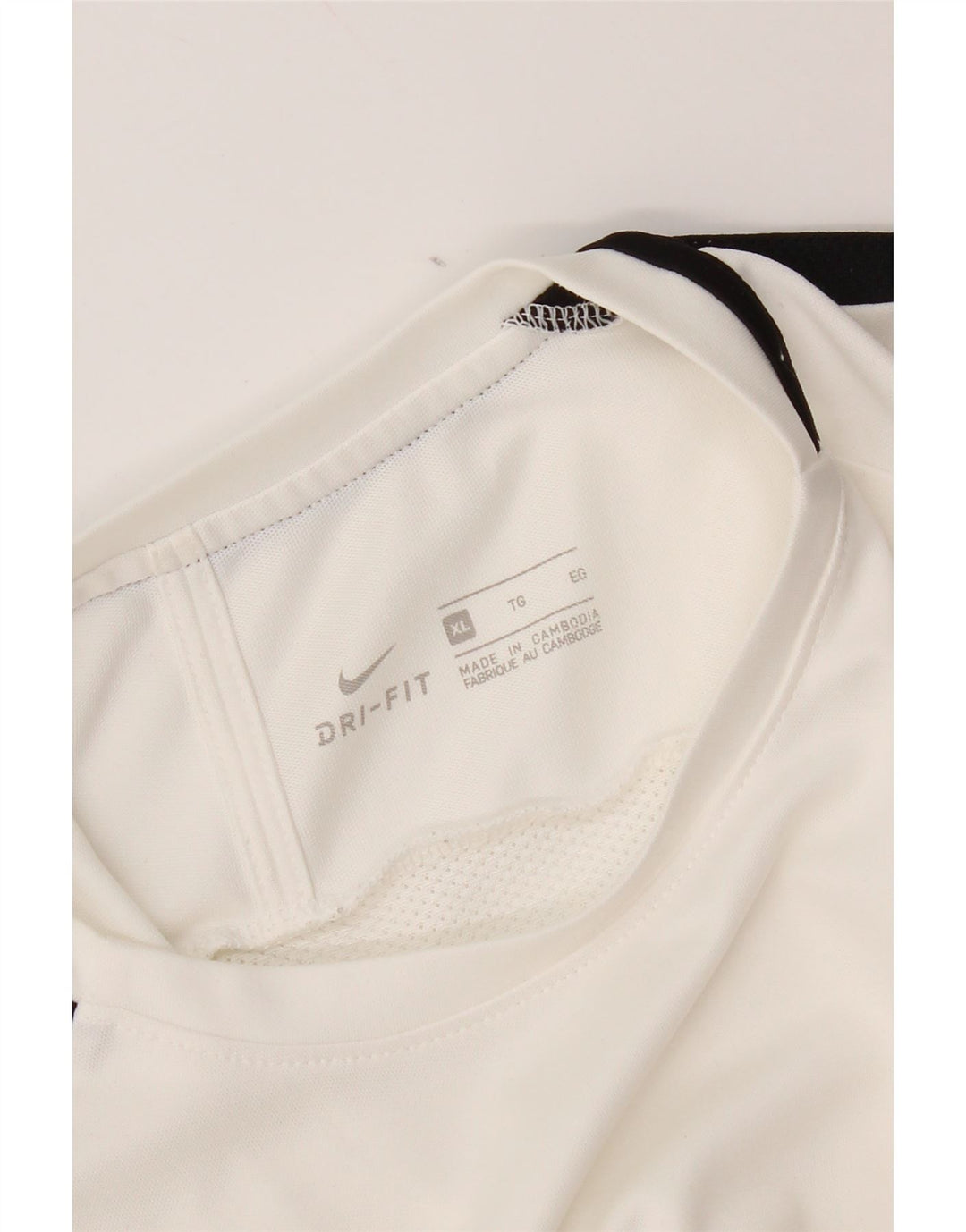 Męski T-shirt Nike Dri Fit Top XL, biały, z blokami kolorów