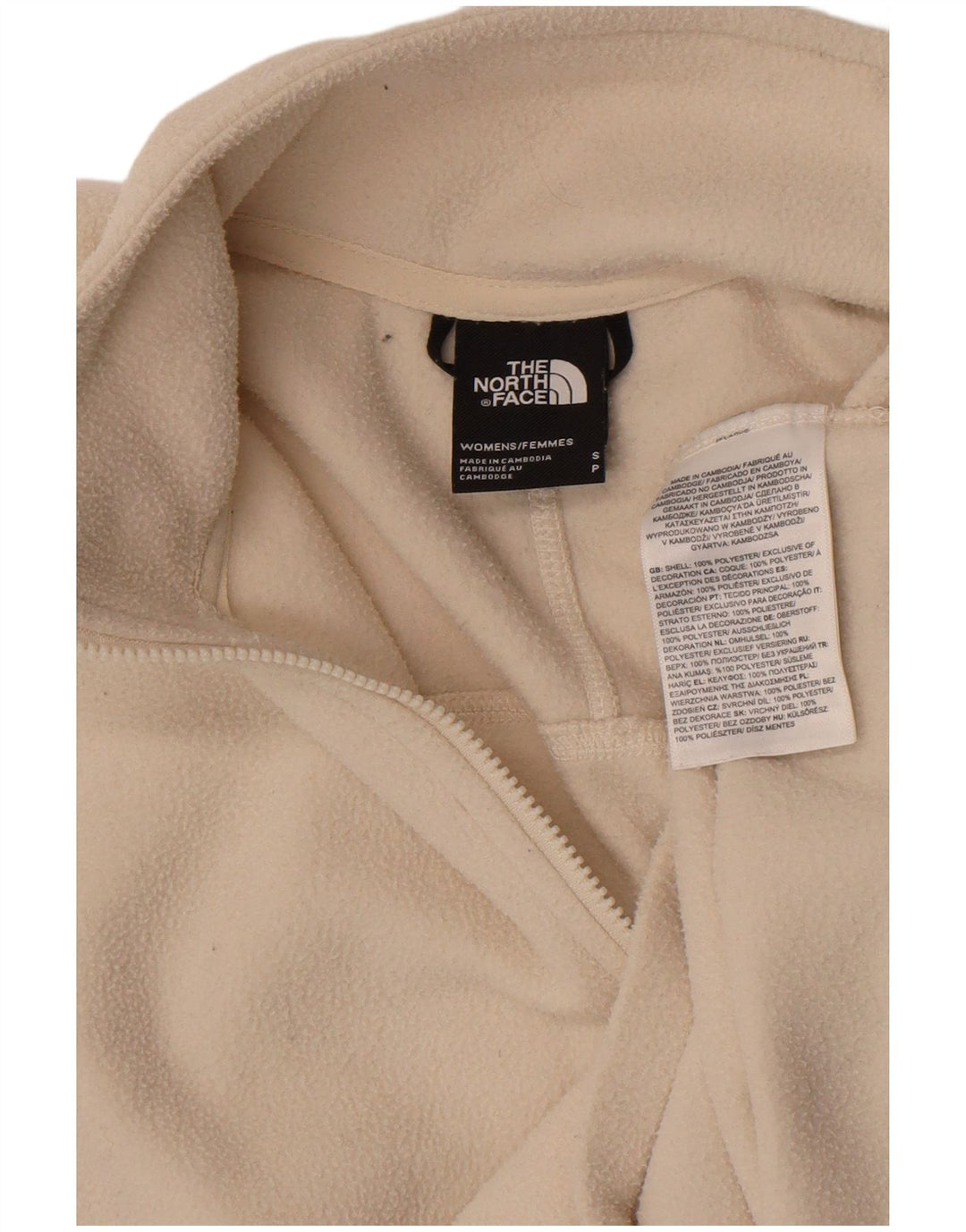 Damski sweter polarowy The North Face z zamkiem błyskawicznym, UK 10, mały, biały