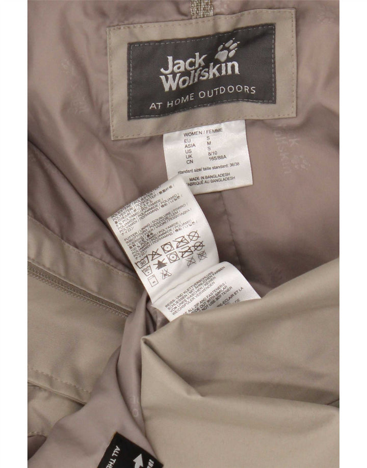 Damski trencz z kapturem Jack Wolfskin UK 8/10, mały, beżowy poliester