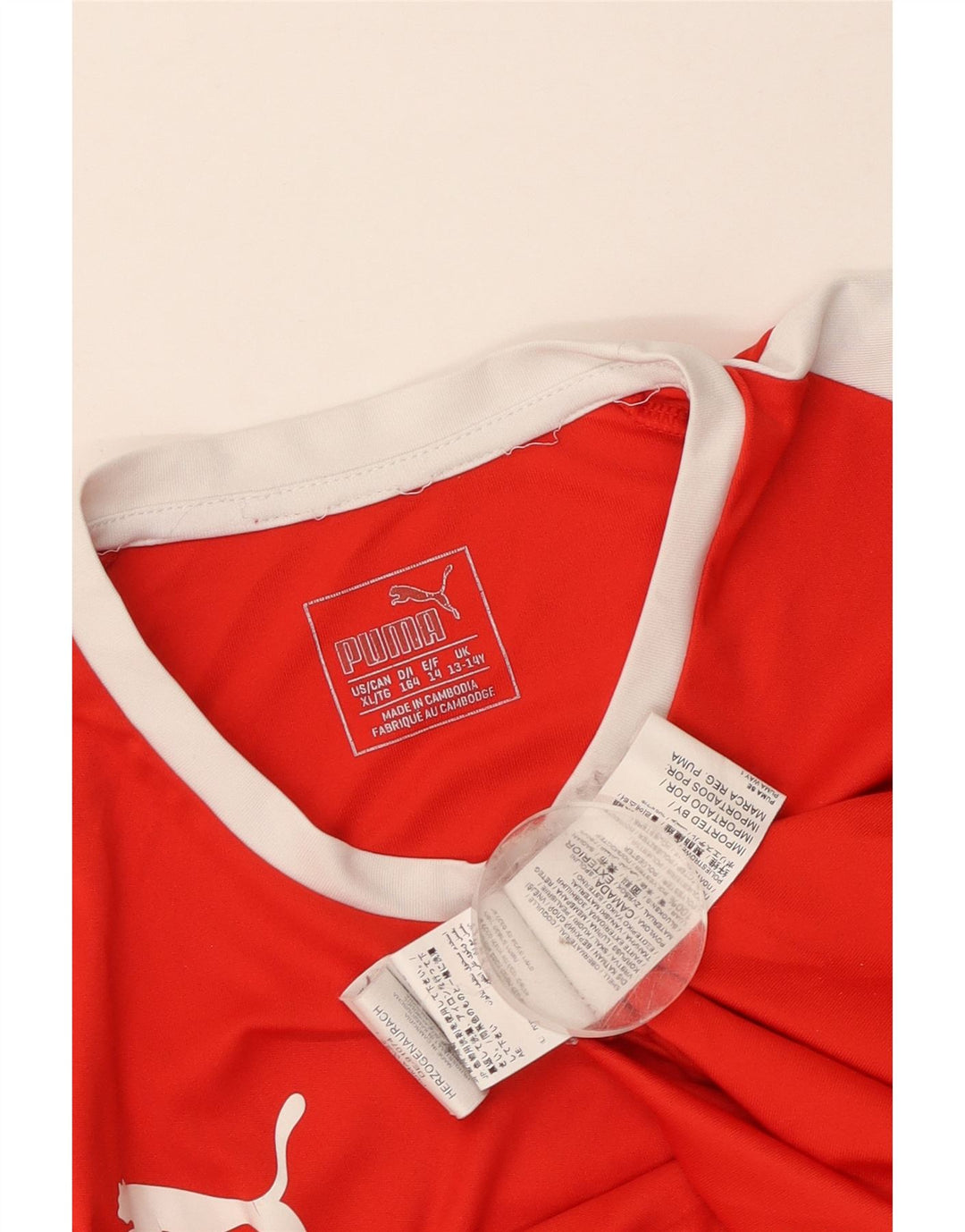 T-shirt chłopięcy Puma, 13-14 lat, poliester w kolorze czerwonym